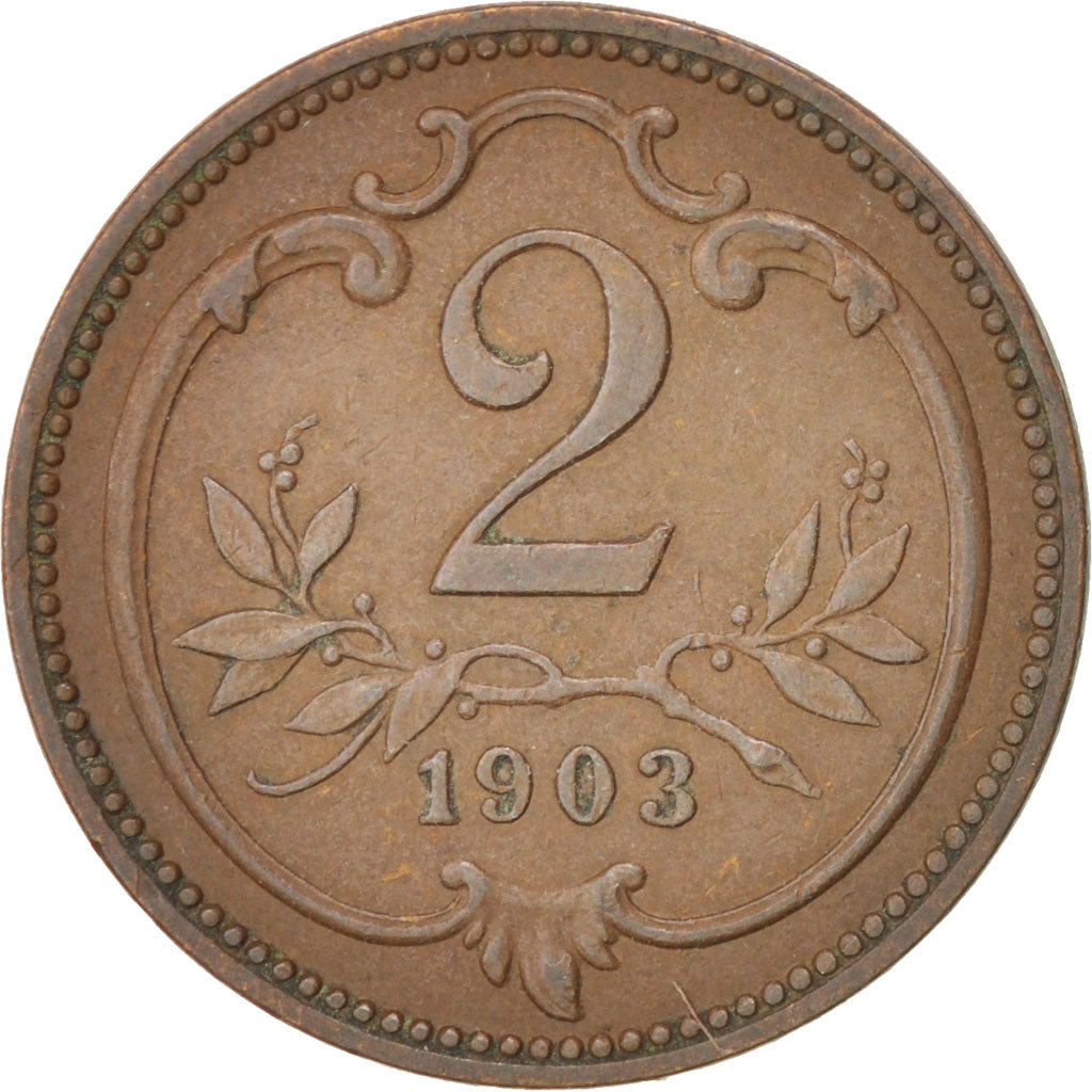 Münze, Österreich, Franz Joseph I, 2 Heller, 1903, VZ, Bronze, KM:2801