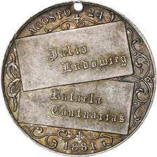 Spain, Medal, Médaille de mariage, 1881, Silver, AU(50-53)