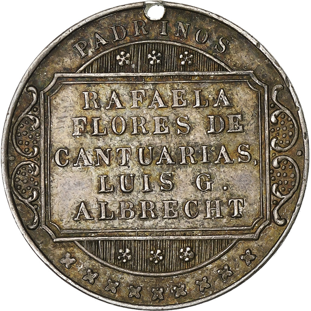 Spain, Medal, Médaille de mariage, 1881, Silver, AU(50-53)