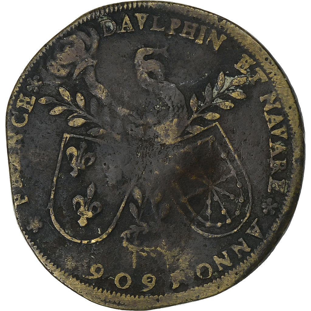 França, Token, Henrique IV, 1606, Latão, Hans Krauwinckel, Nuremberg