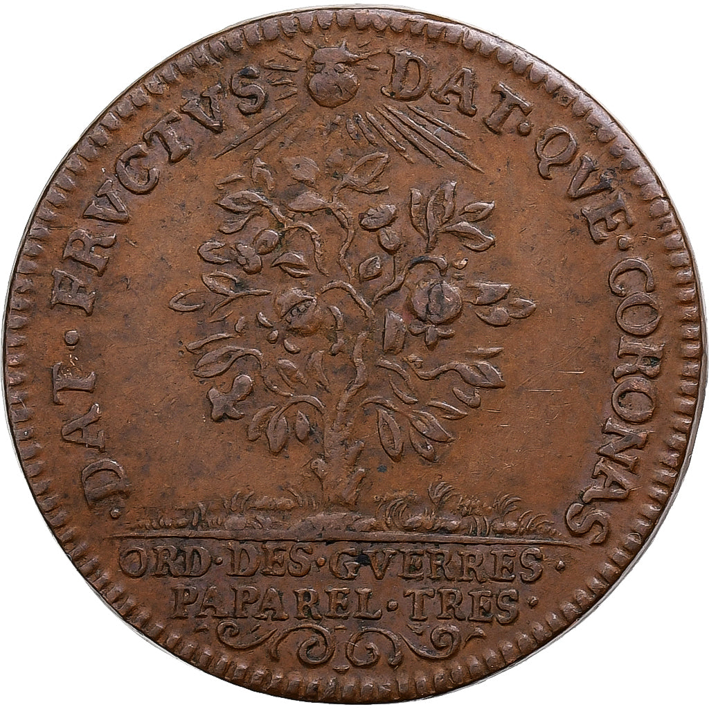 Francia, zeton, Louis XIV, Ordinaire des Guerres, Paparel Trésorier, n.d.