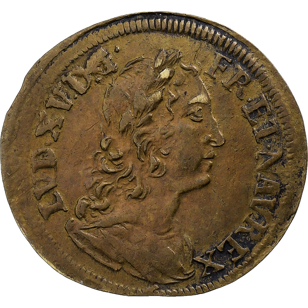 Niemcy, Token, Ludwik XV, Jeton de Nuremberg, Mosiądz, Weidingers, VF(30-35)