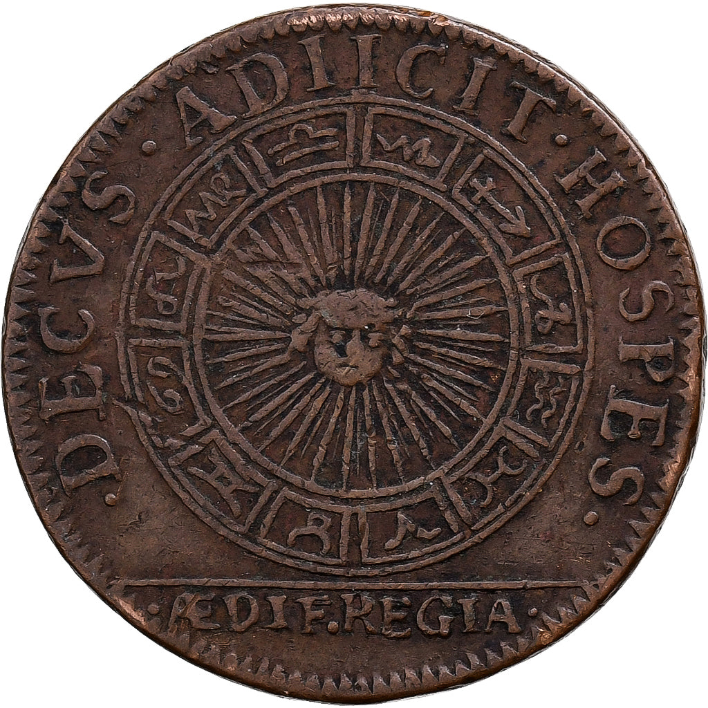 Francia, zeton, Administration des Bâtiments du Roi, Louis XIV, Cobre, BC+