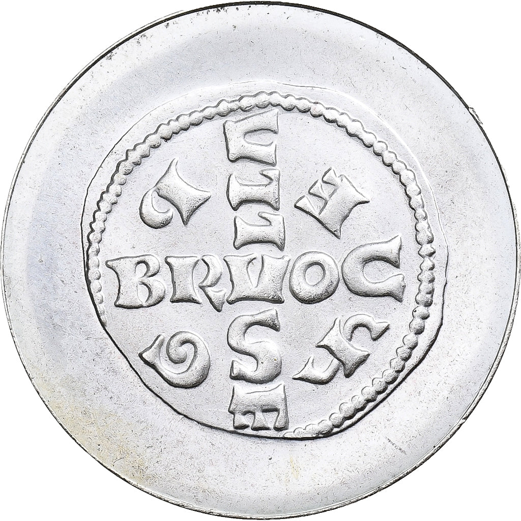 Bélgica, medalha, Baudouin Ier, Millénaire du monnayage à Bruxelles, 1965