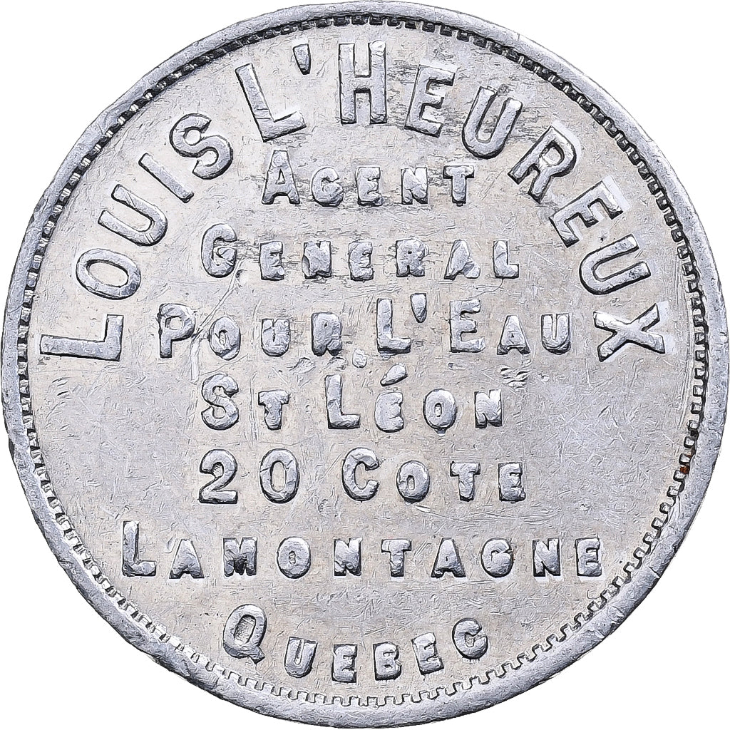 Quebec, Token, Bon pour un Verre d'Eau Saint Léon, Aluminum, AU(50-53)