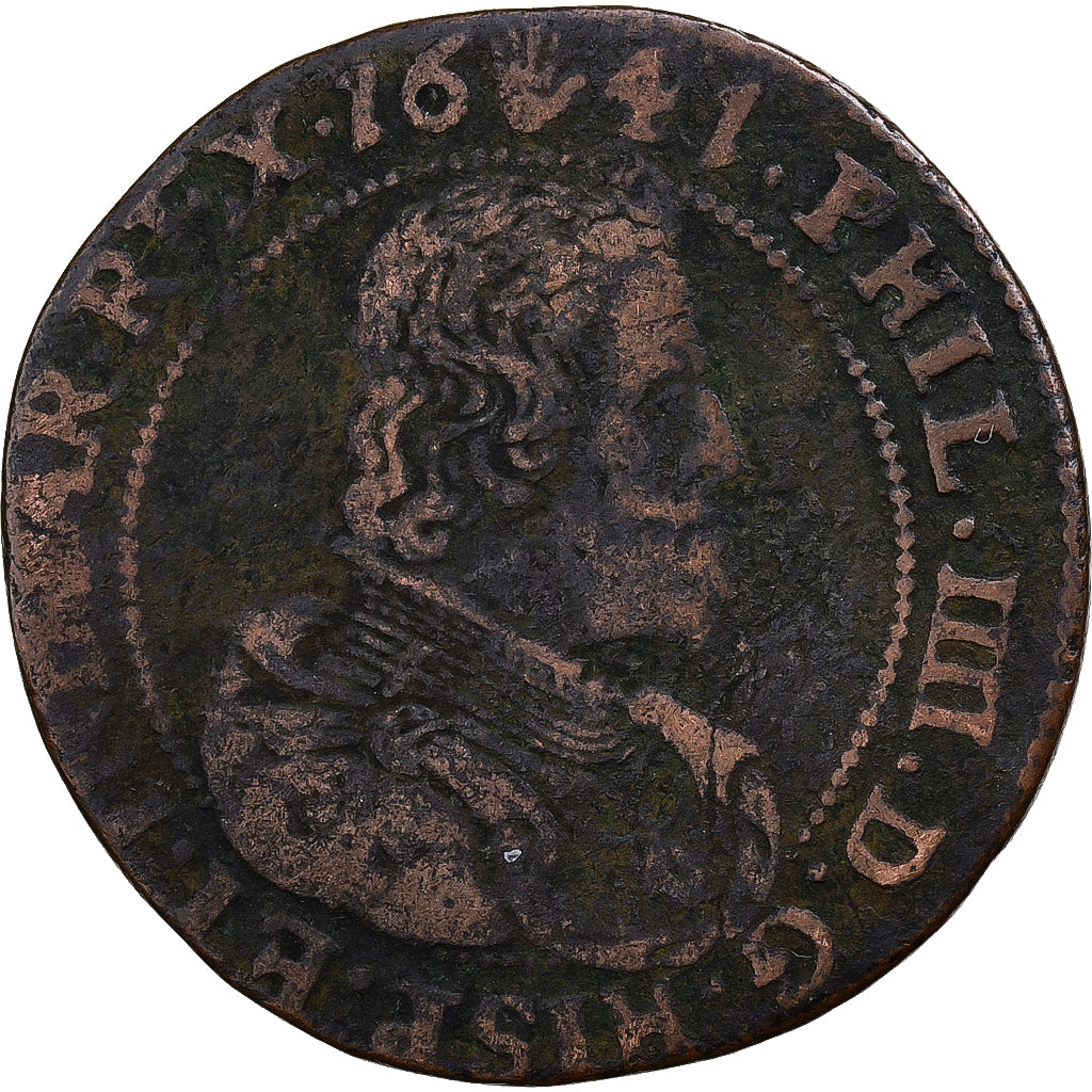 Belgia, Token, Philippe IV, Anvers, Bureau des Finances, 1641, Miedź, VF(20-25)