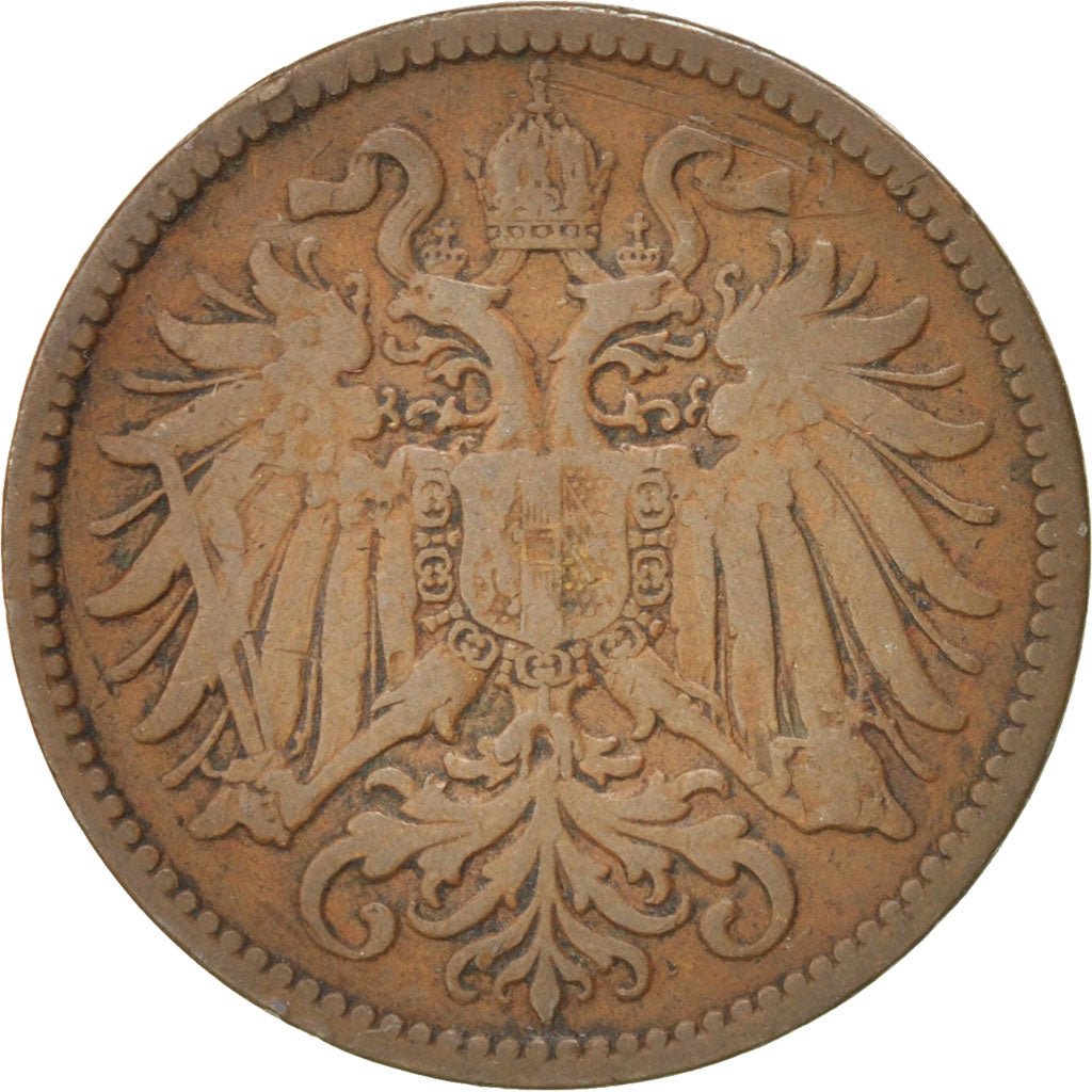 Coin, Austria, Franz Joseph I, 2 Heller, 1908, VF(30-35), Bronze, KM:2801