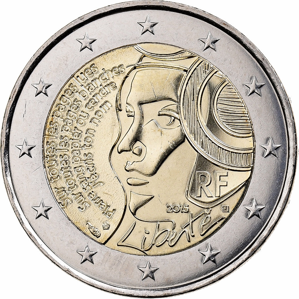 Francja, 2 Euro, Fête de la Fédération, 2015, MS(63), Bimetaliczny