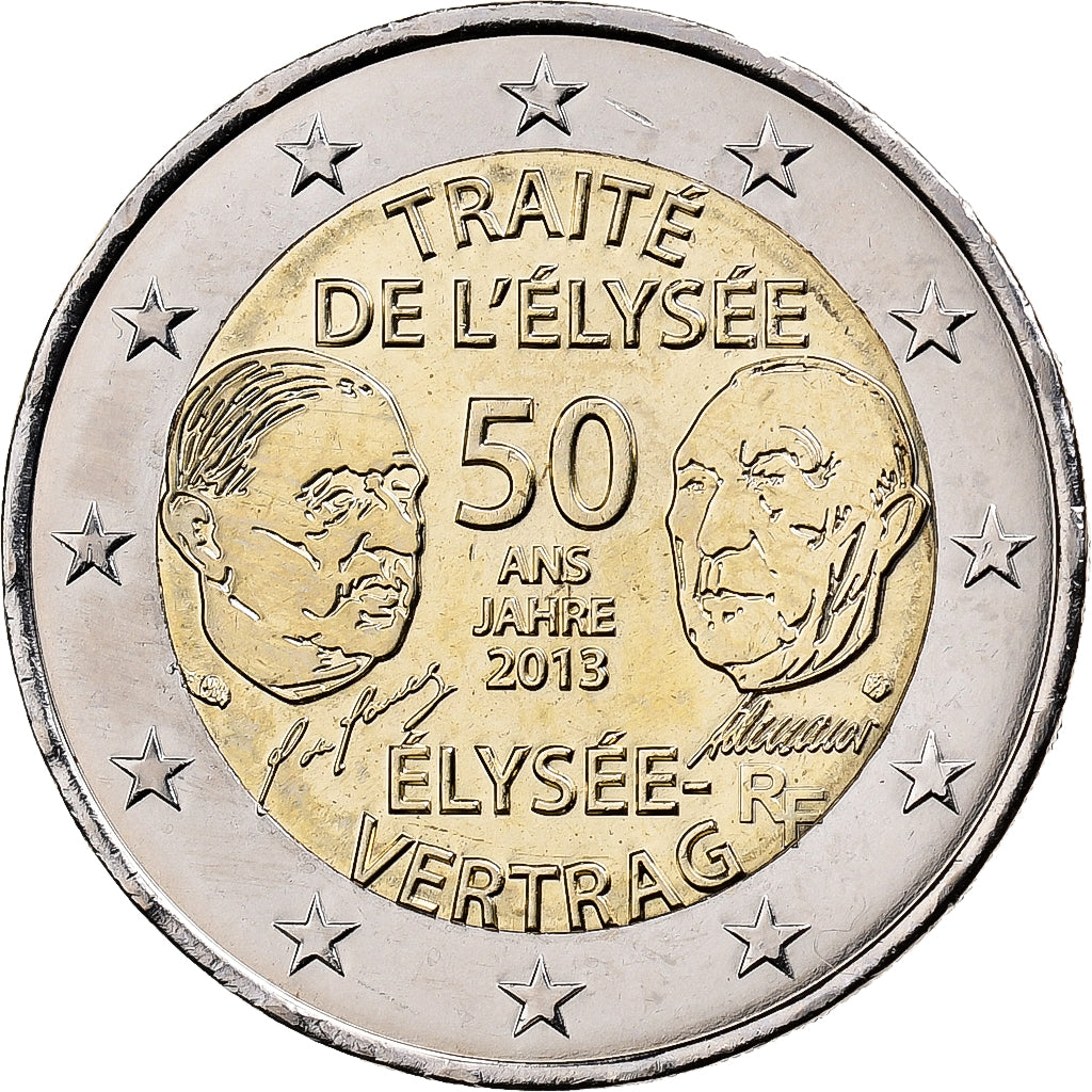Germany, 2 Euro, Traité de l'Elysée, 2013, MS(63), Bi-Metallic