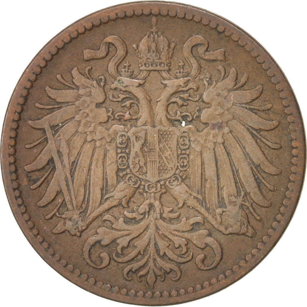 Coin, Austria, Franz Joseph I, 2 Heller, 1910, EF(40-45), Bronze, KM:2801