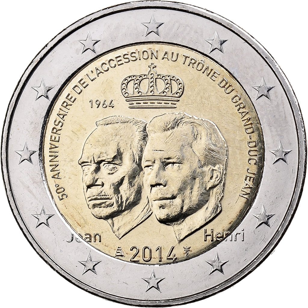 Luxembourg, 2 Euro, le 50ème anniversaire de l'accession au trône, 2014