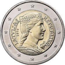 Łotwa, 2 Euro, 2014, Stuttgart, Bimetaliczny, MS(63)