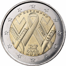 Frankreich, 2 Euro, World AIDS Day, 2014, Paris, Bi-Metallic, UNZ