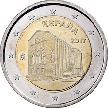 Espanha, 2 Euro, Églises du royaume des Asturies, 2017, MS(63), Bimetálico