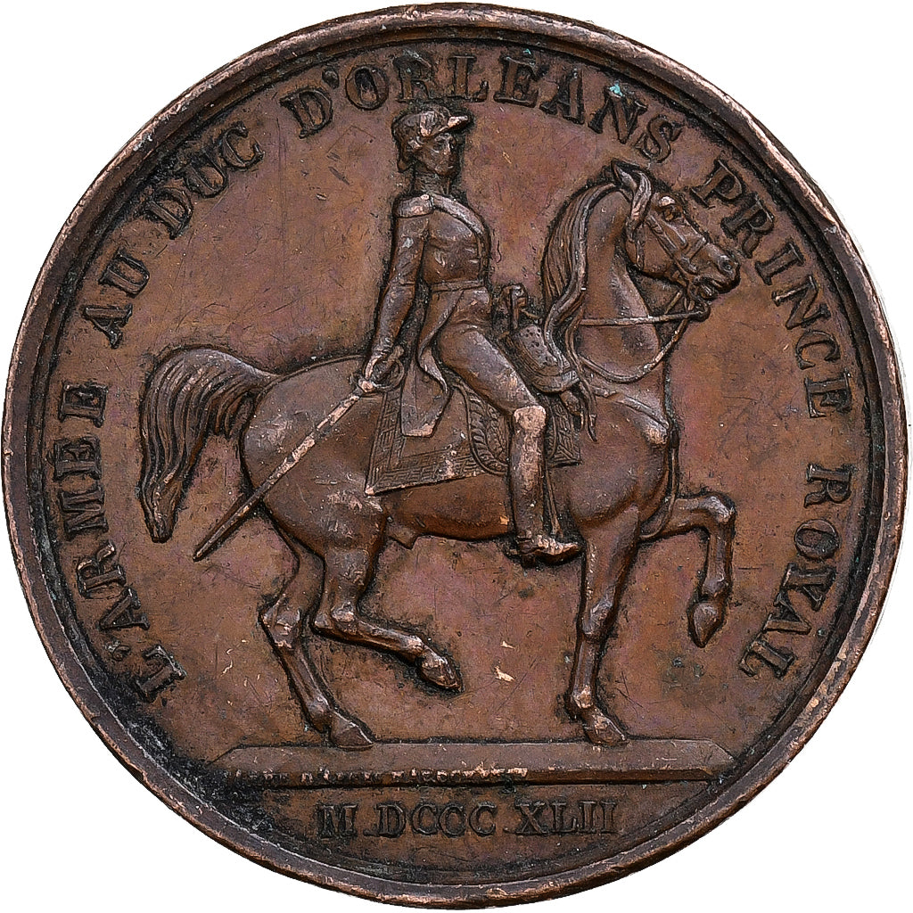 Francia, ficha, L'Armée au Duc d'Orléans Prince Royal, 1842, Rame, MB+