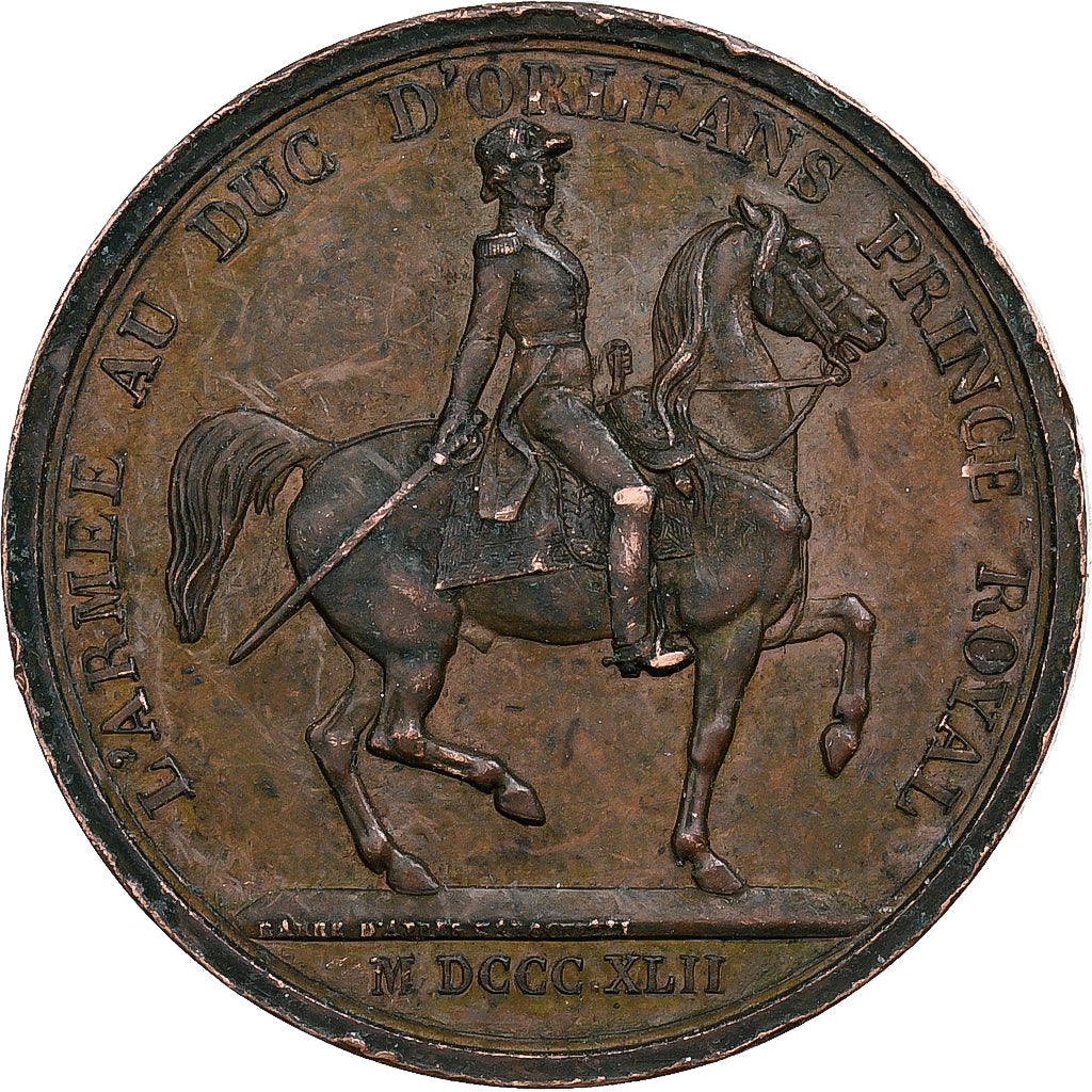 Frankrijk, Medaille, L'Armée au Duc d'Orléans Prince Royal, 1842, Koper, ZF