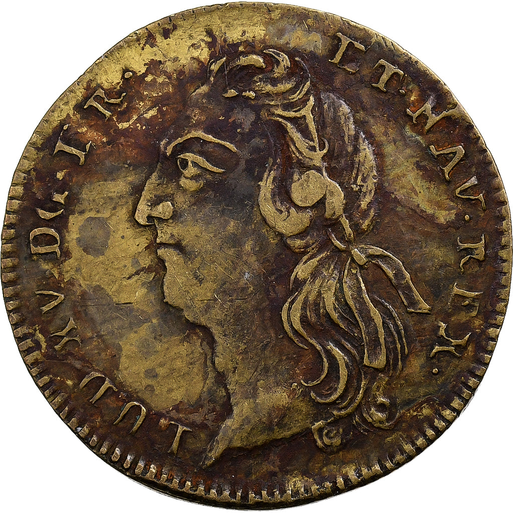 Francja, Token, Ludwik XV, Optimo Principi, 1744, Mosiądz, EF(40-45)