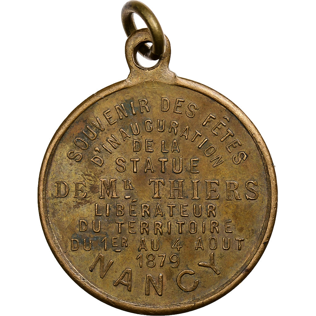Francia, medaglia, Inauguration de la Statue de Adolphe Thiers, Nancy, 1879