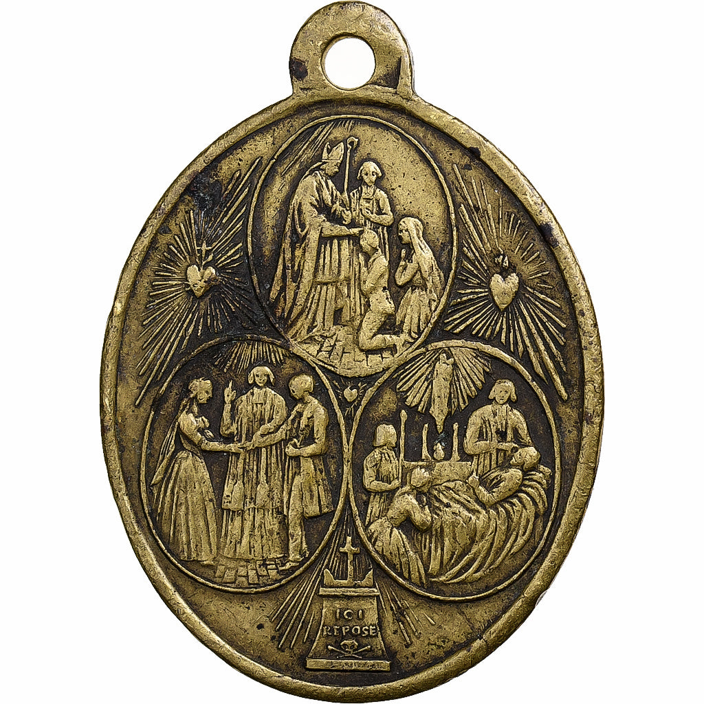 Francia, medaglia, Les Saints Sacrements, Ottone, BB