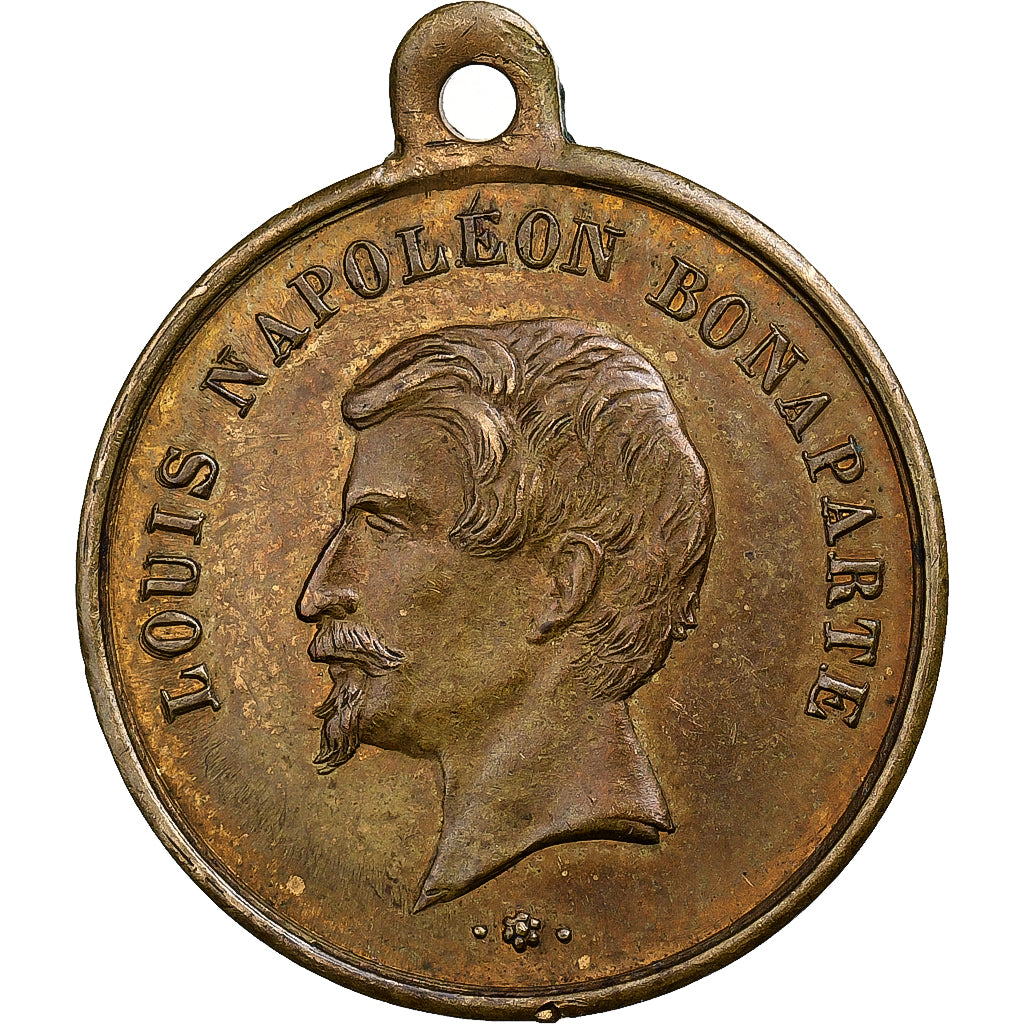 Francja, medal, 1ère Fête Nationale, Voeu du Prince Impérial, 1852, Mosiądz