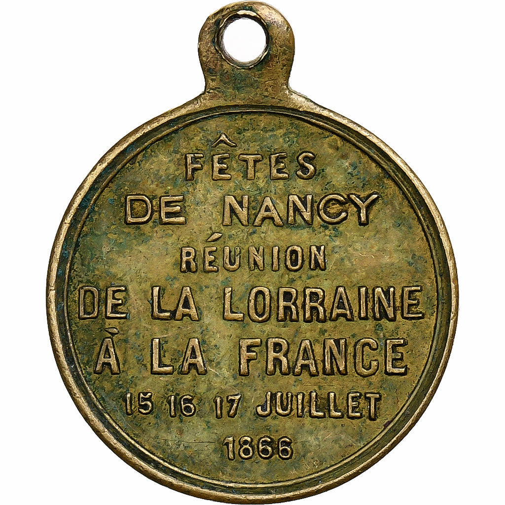Francia, medaglia, Napoléon III, Fêtes de Nancy, 1866, Ottone, BB