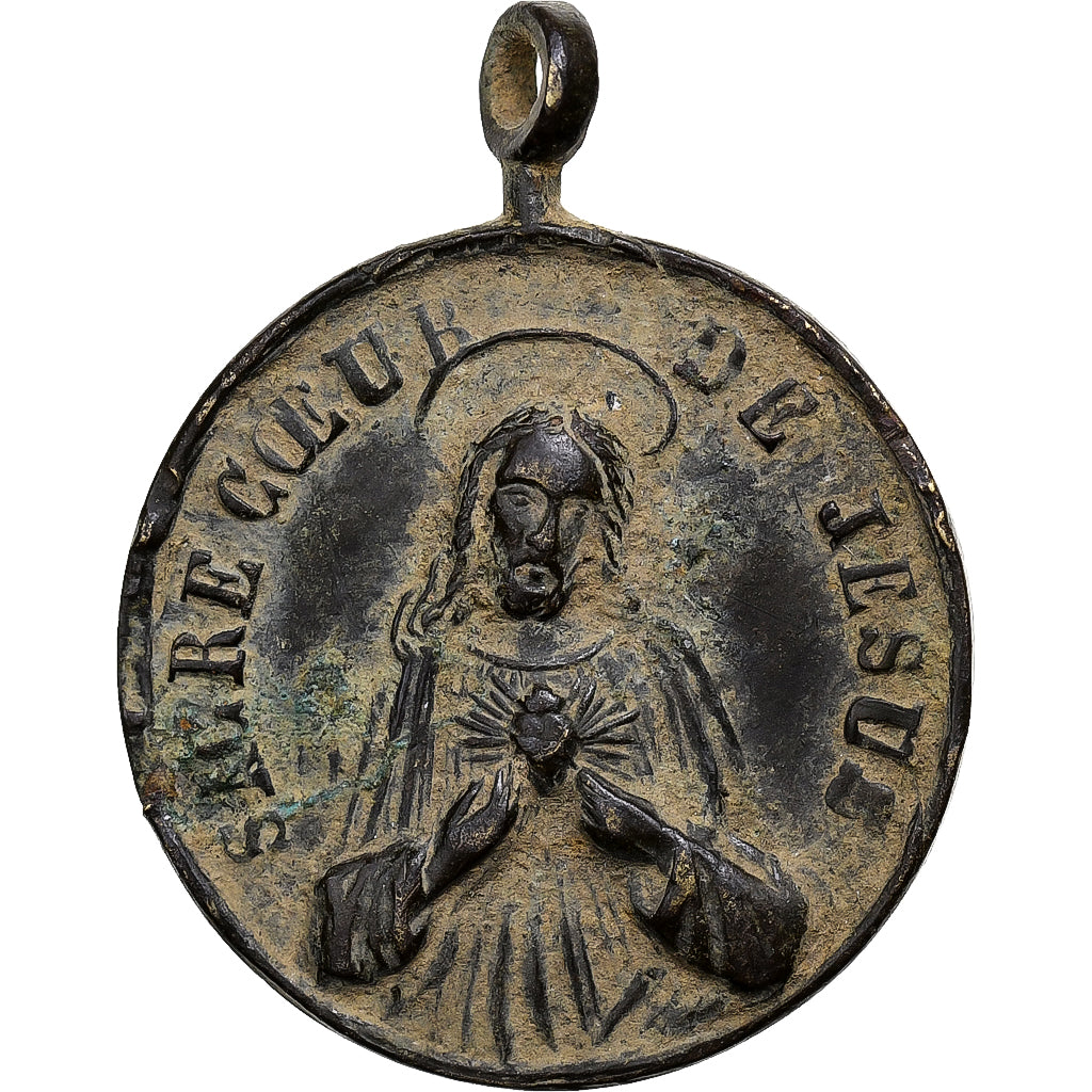 Frankrijk, Medaille, Les Sacrés Coeurs de Jésus et Marie, Bronzen, FR