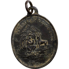 France, Médaille, Saint Roch and Saint Hubert, Laiton, TB