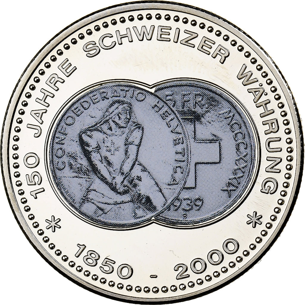 Suisse, Médaille, 150 Ans de la Monnaie Suisse, 5 FRANCS, 2000, Cupro-nickel