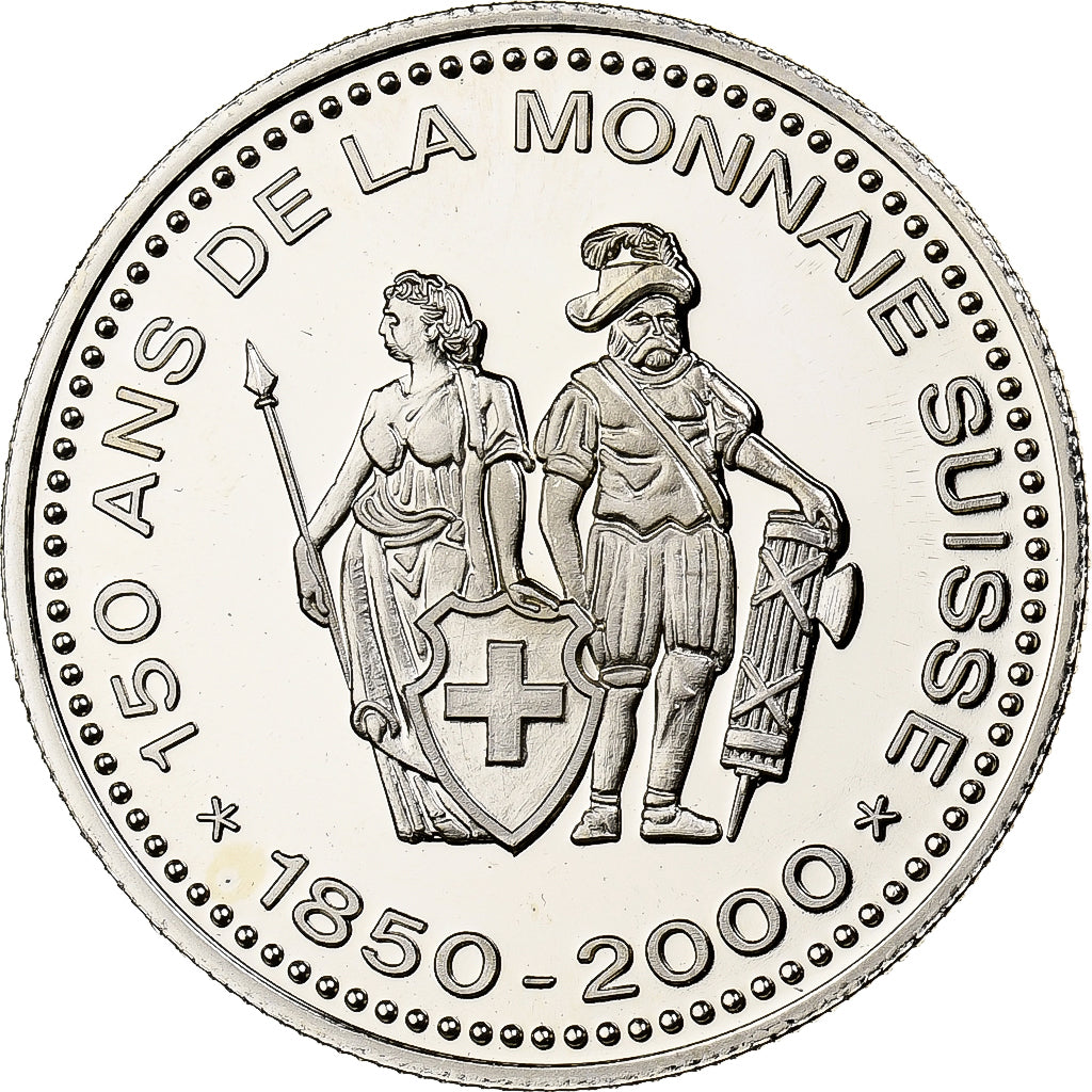 Suisse, Médaille, 150 Ans de la Monnaie Suisse, 5 FRANCS, 2000, Cupro-nickel