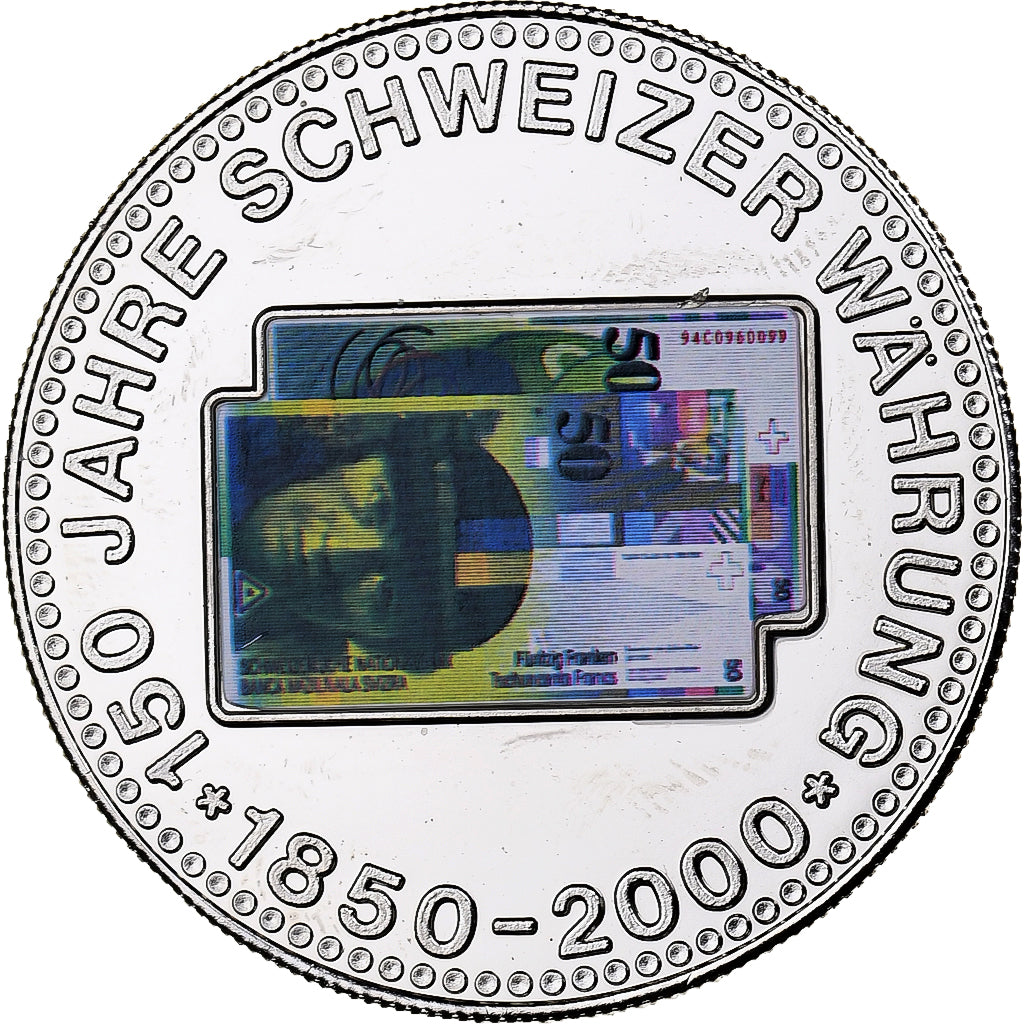 Switzerland, Medal, 150 Ans de la Monnaie Suisse, 50 FRANCS, 2000