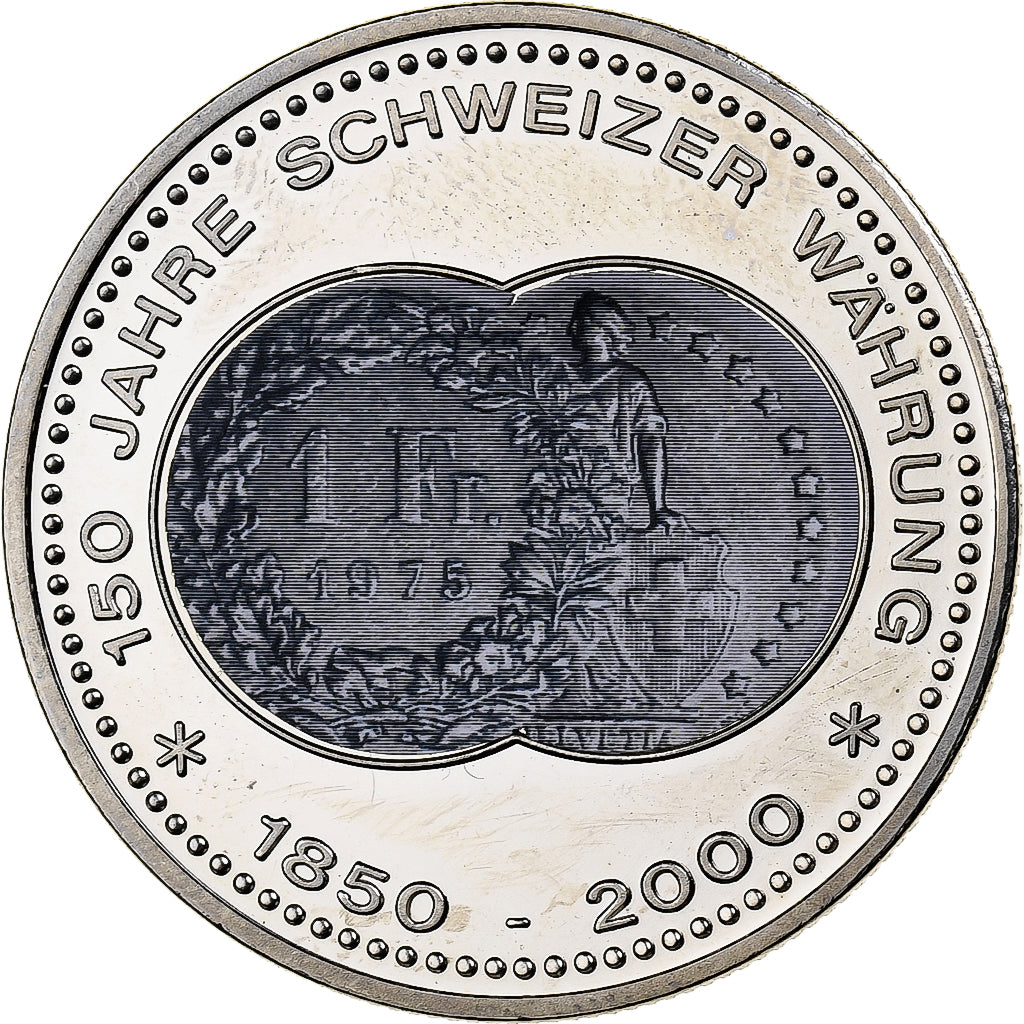Switzerland, Medal, 150 Ans de la Monnaie Suisse, 1 Franc, 2000, Copper-nickel