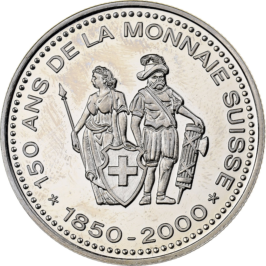 Switzerland, Medal, 150 Ans de la Monnaie Suisse, 1 Franc, 2000, Copper-nickel