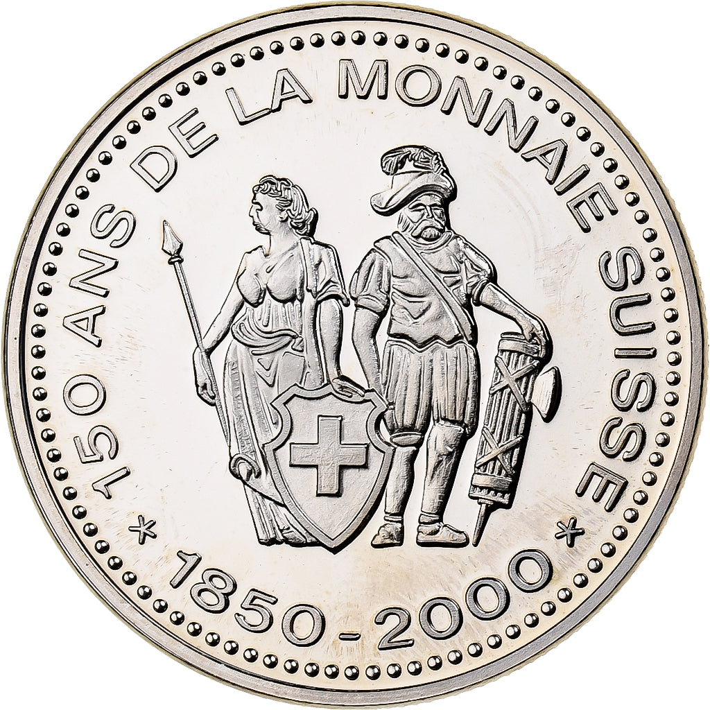Switzerland, Medal, 150 Ans de la Monnaie Suisse, 20 FRANCS, 2000