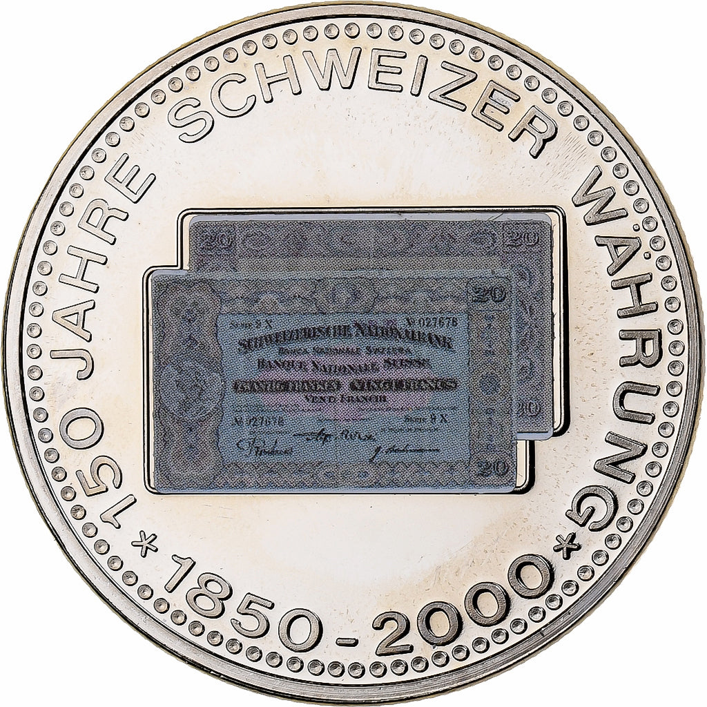 Suisse, Médaille, 150 Ans de la Monnaie Suisse, 20 FRANCS, 2000, Cupro-nickel