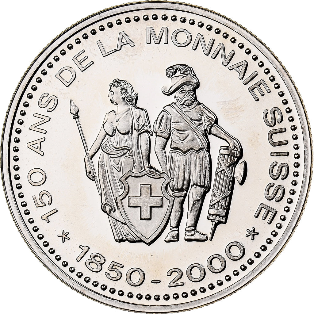Suisse, Médaille, 150 Ans de la Monnaie Suisse, 20 FRANCS, 2000, Cupro-nickel