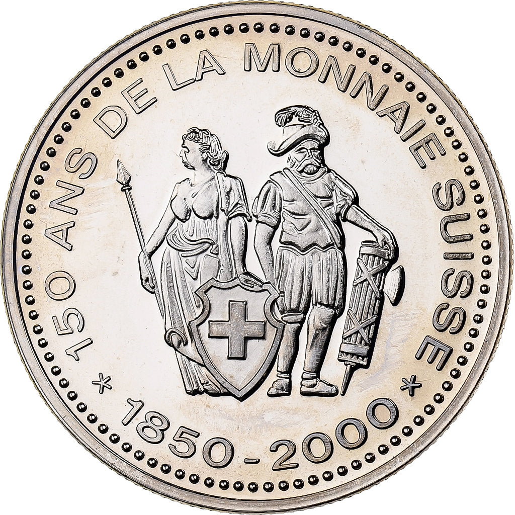 Switzerland, Medal, 150 Ans de la Monnaie Suisse, 10 FRANCS, 2000