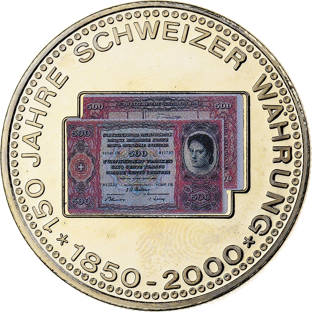Switzerland, Medal, 150 Ans de la Monnaie Suisse, 500 FRANCS, 2000