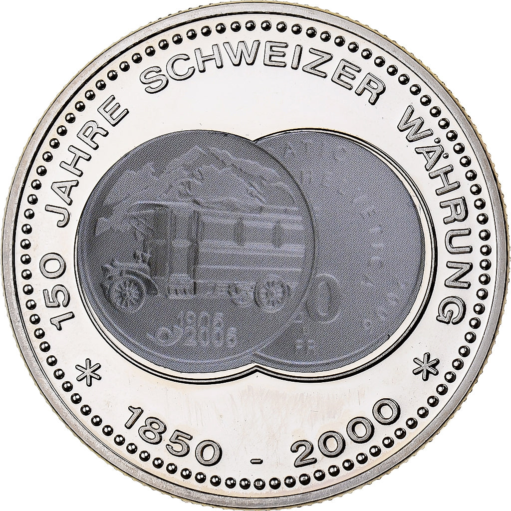 Switzerland, Medal, 150 Ans de la Monnaie Suisse, 20 FRANCS, 2000