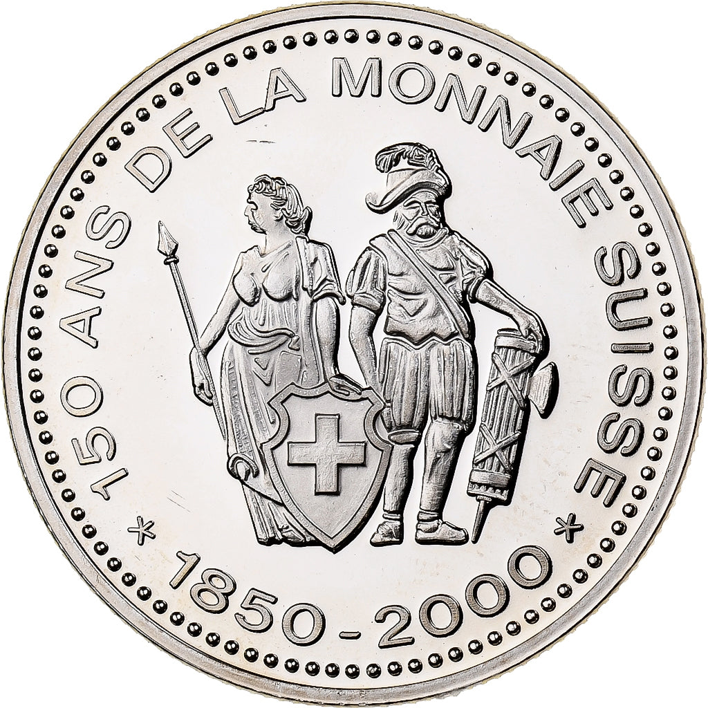 Switzerland, Medal, 150 Ans de la Monnaie Suisse, 20 FRANCS, 2000