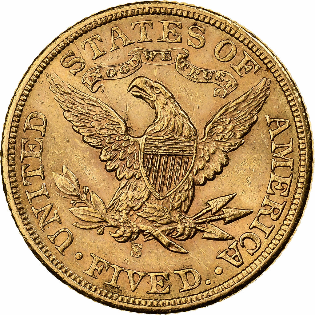 United States, $5, Half Eagle, Coronet Head, 1902, San Francisco, Gold