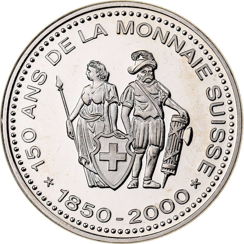 Switzerland, Medal, 150 Ans de la Monnaie Suisse, 5 FRANCS, 2000, Copper-nickel