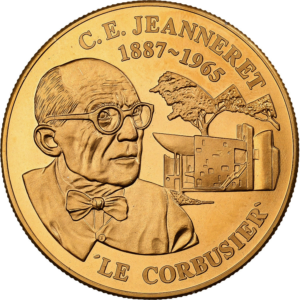 Switzerland, Medal, C.E Jeanneret, Le Corbusier, Copper-Nickel Gilt, MS(65-70)
