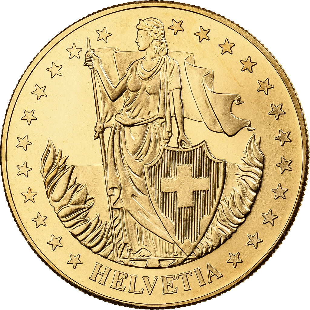 Zwitserland, Medaille, Enrico Pestalozzi, Copper-Nickel Gilt, FDC