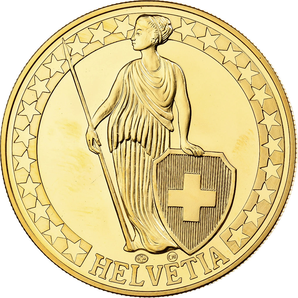 Switzerland, Medal, Der Greifensee, Die Schweizer Seen, Copper-Nickel Gilt