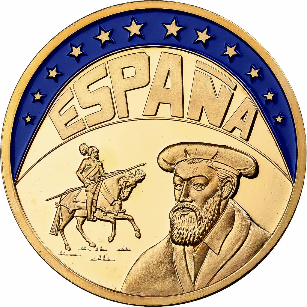 Spain, Medal, Ecu Europa, 1993, Copper Gilt, MS(65-70)