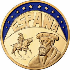 Spain, Medal, Ecu Europa, 1993, Copper Gilt, MS(65-70)