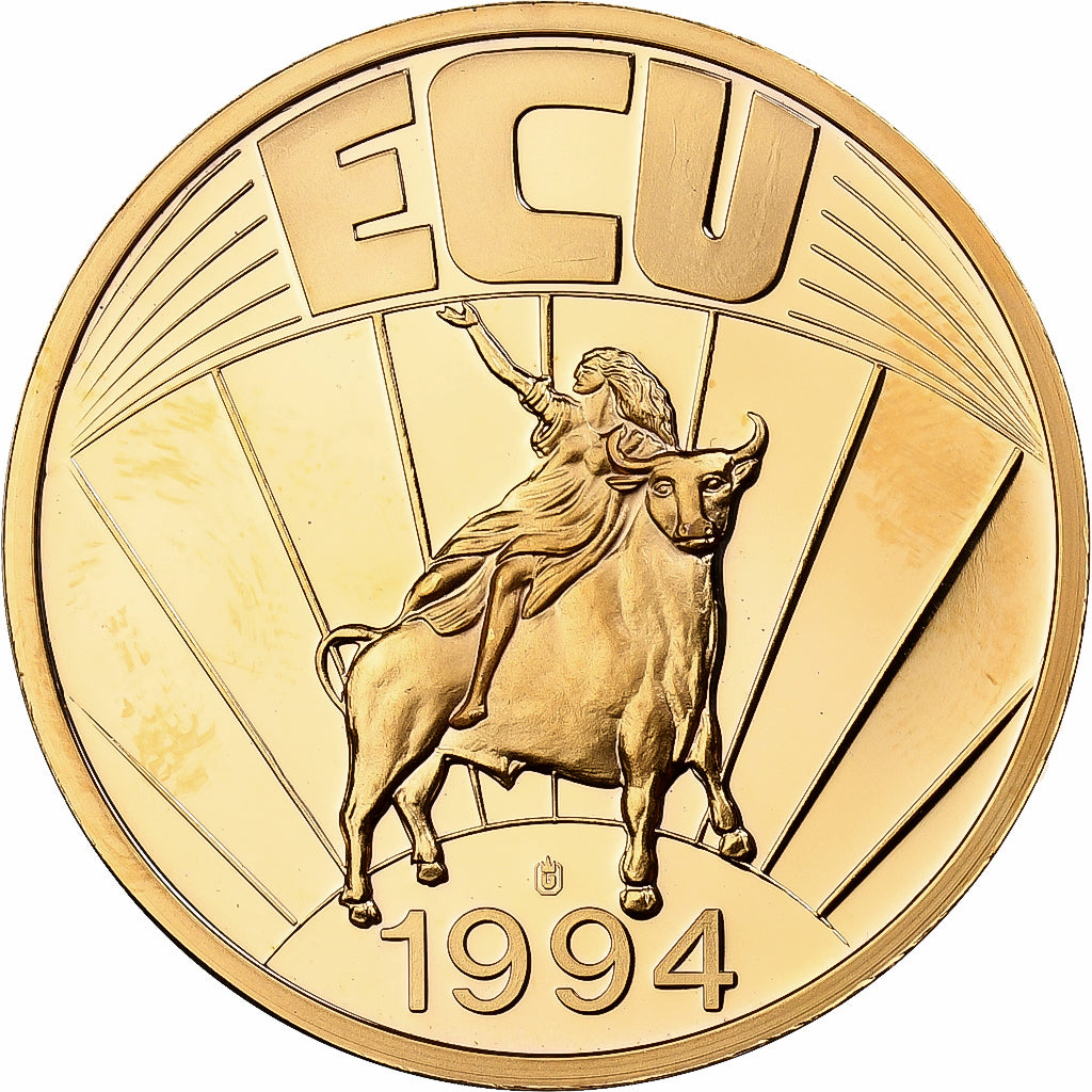 Spain, Medal, Ecu Europa, 1994, Copper Gilt, MS(65-70)
