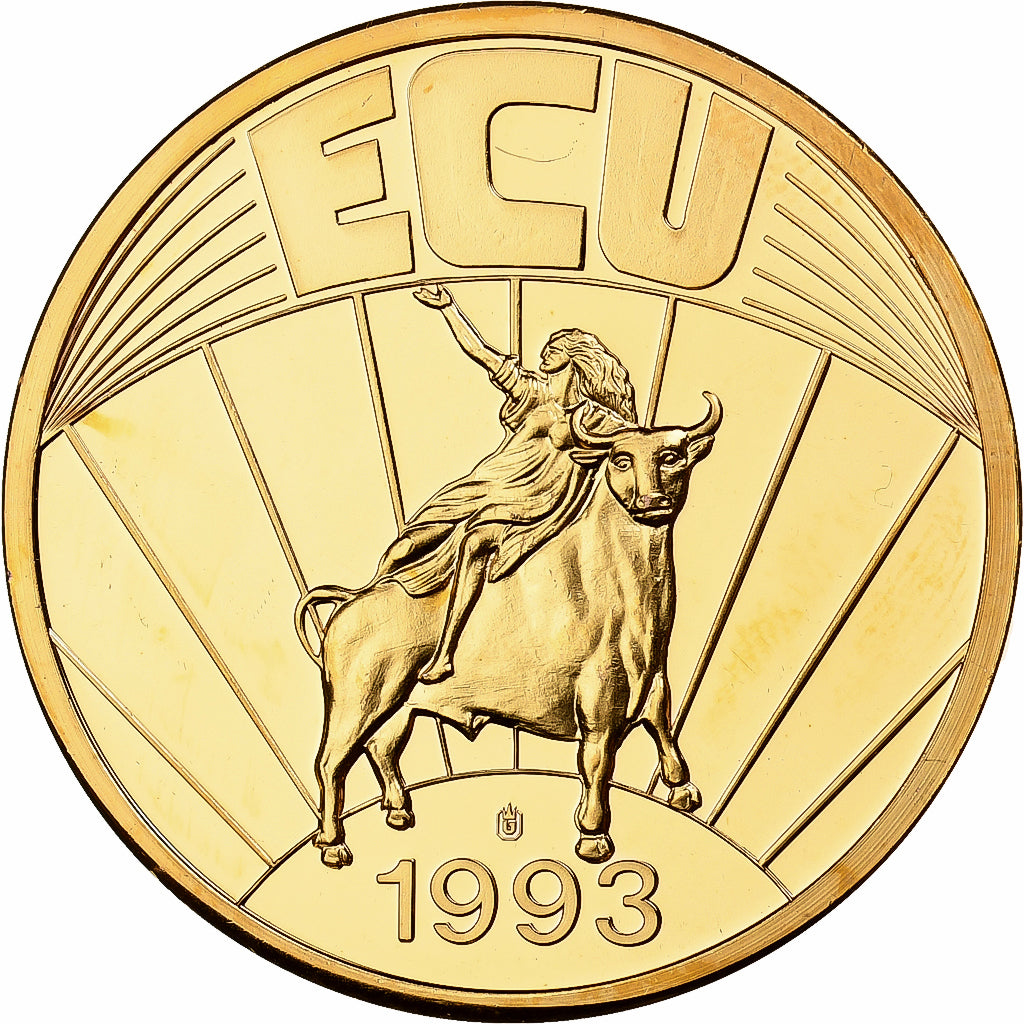 Germania, medaglia, Ecu Europa, 1993, Rame dorato, FDC