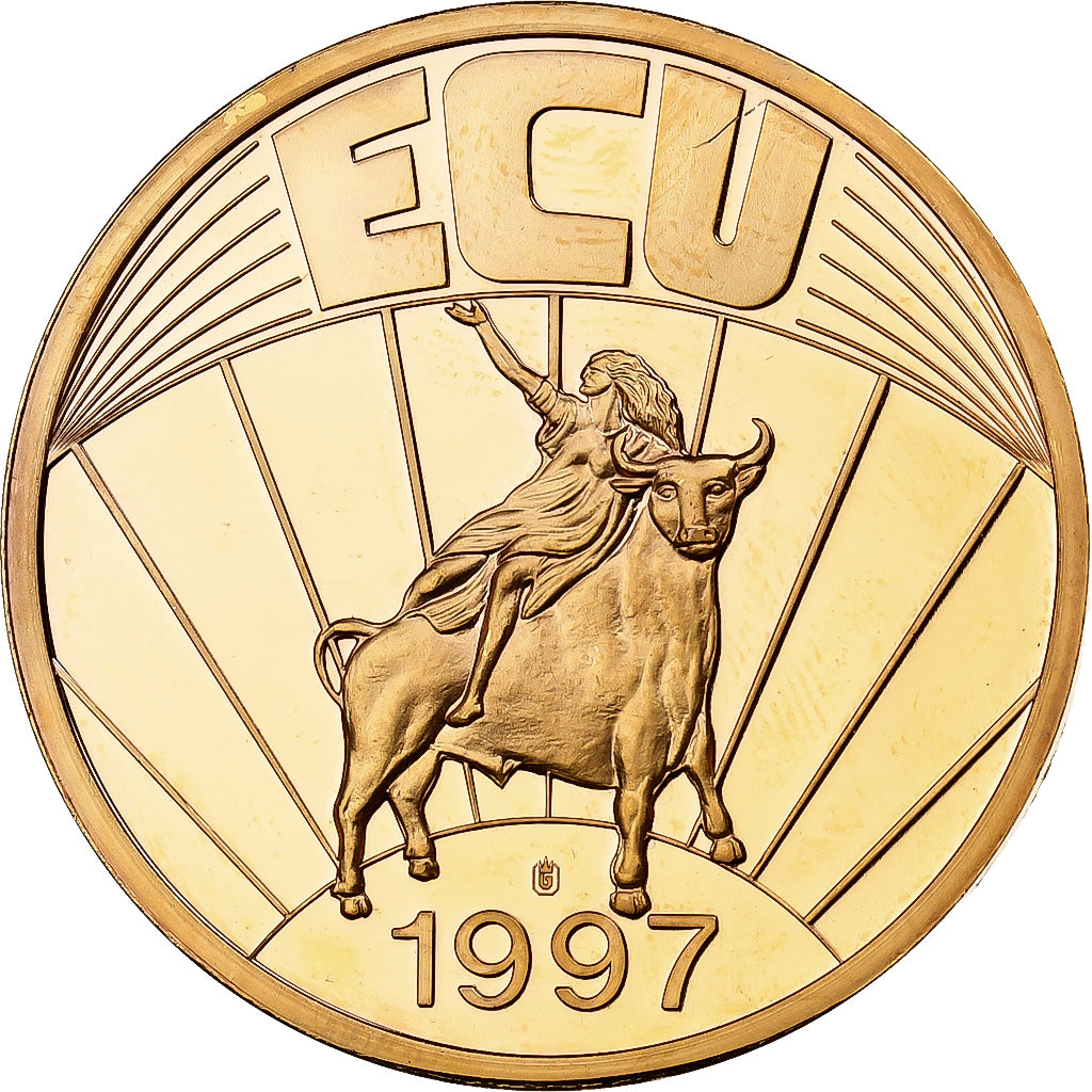 Schweden, Medaille, Ecu Europa, 1997, Copper Gilt, UNZ