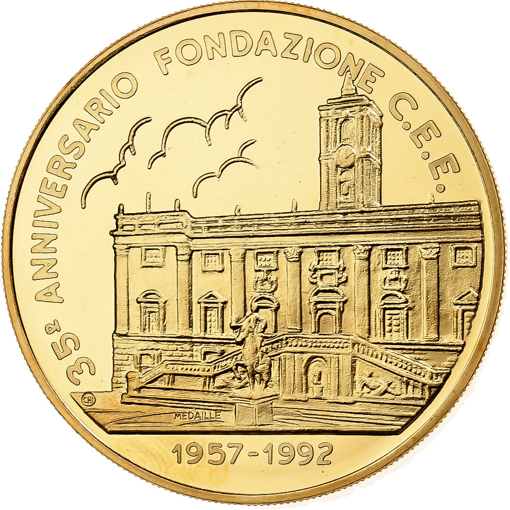 Italie, Médaille, Ecu, 35eme Anniversario Fondazione C.E.E, 1992, Copper-Nickel